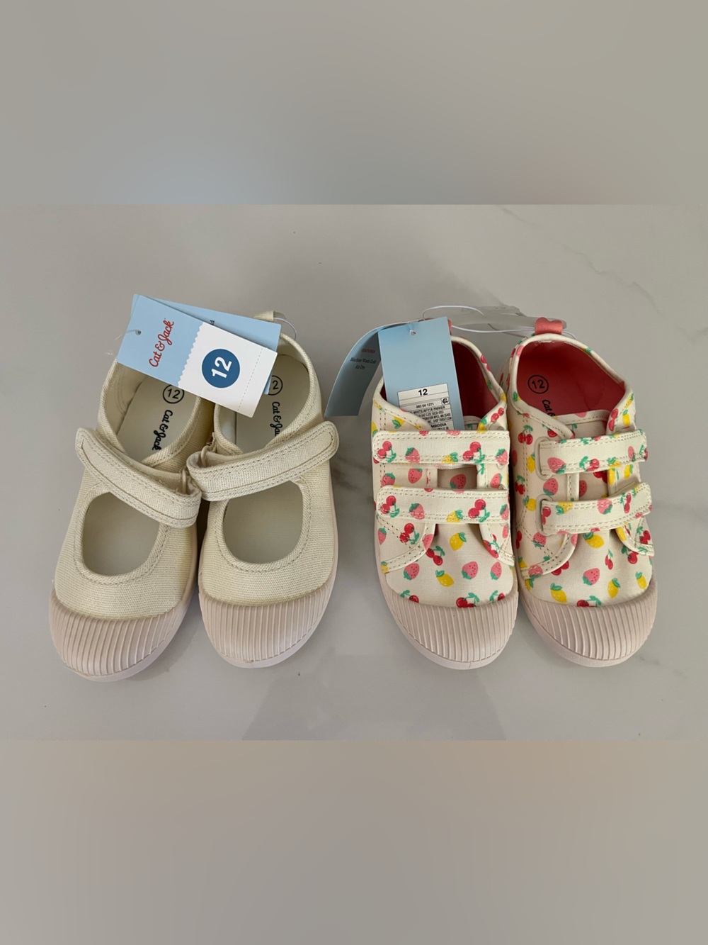 Cat & Jack Cream Mary Jane and Strawberry Print Sneakers